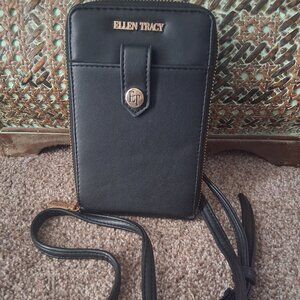 ELLEN TRACY SMALL LEATHER  CELL PHONE CASE/CROSSBODY